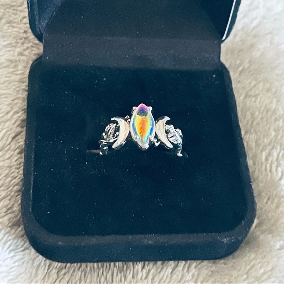 🆕 S925 Sterling Silver Wiccan Pagan Moonstone Triple Goddess Moon Ring - Picture 7 of 17